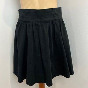 Black Pleated A-Line Skirt